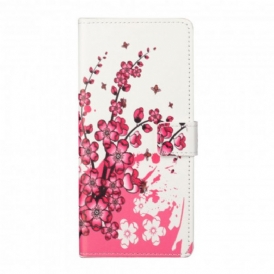 Custodia in pelle Xiaomi Redmi Note 10 Pro Fiori Tropicali