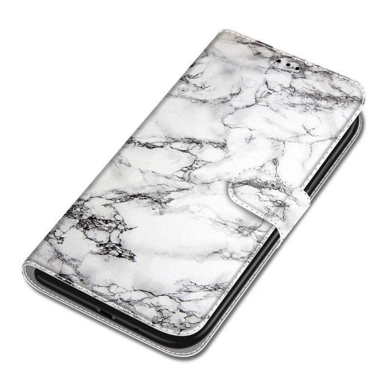 Custodia in pelle Xiaomi Redmi Note 10 Pro Marmo Con Cordino