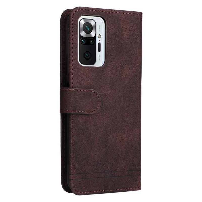 Custodia in pelle Xiaomi Redmi Note 10 Pro Rivetto E Cinturino In Ecopelle