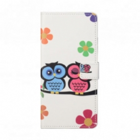 Folio Cover Xiaomi Redmi Note 10 Pro Coppia Di Gufi