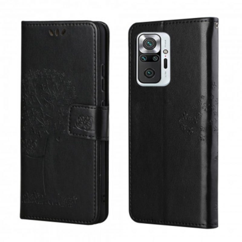 Folio Cover Xiaomi Redmi Note 10 Pro Perizoma Albero E Gufi