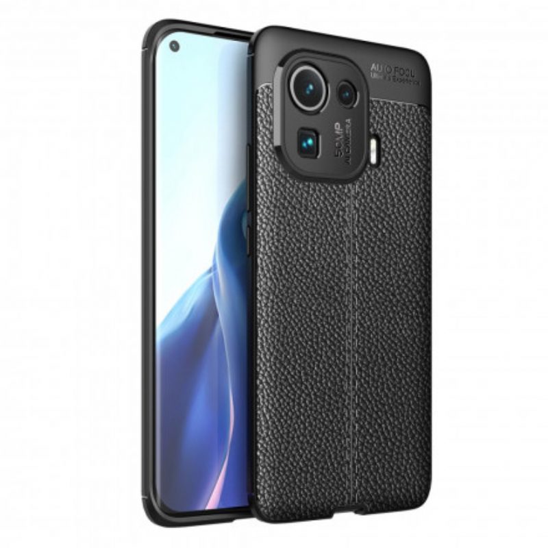 Cover Xiaomi Mi 11 Pro Doppia Linea Litchi Effetto Pelle