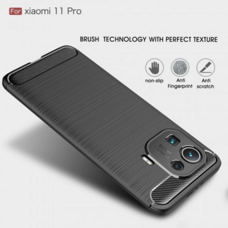 Cover Xiaomi Mi 11 Pro Fibra Di Carbonio Spazzolata