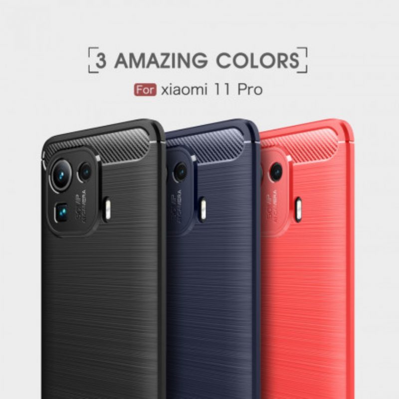 Cover Xiaomi Mi 11 Pro Fibra Di Carbonio Spazzolata