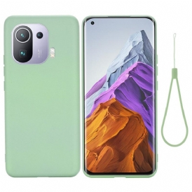 Cover Xiaomi Mi 11 Pro Silicone Liquido Con Cordino