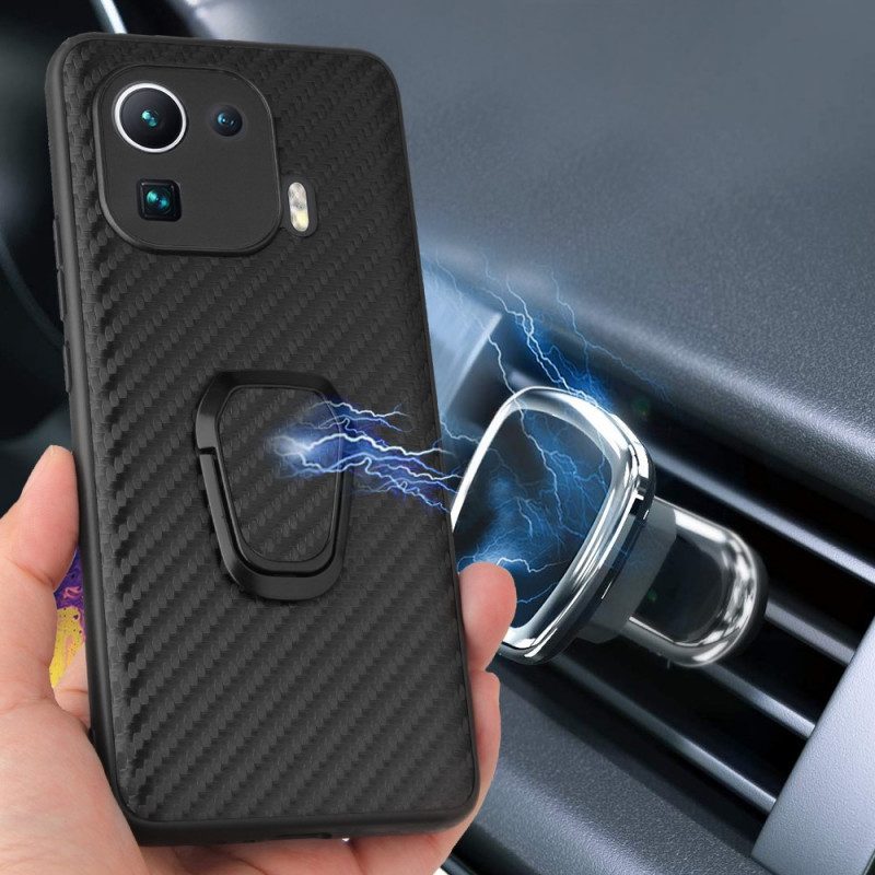 Cover Xiaomi Mi 11 Pro Supporto Anello In Fibra Di Carbonio