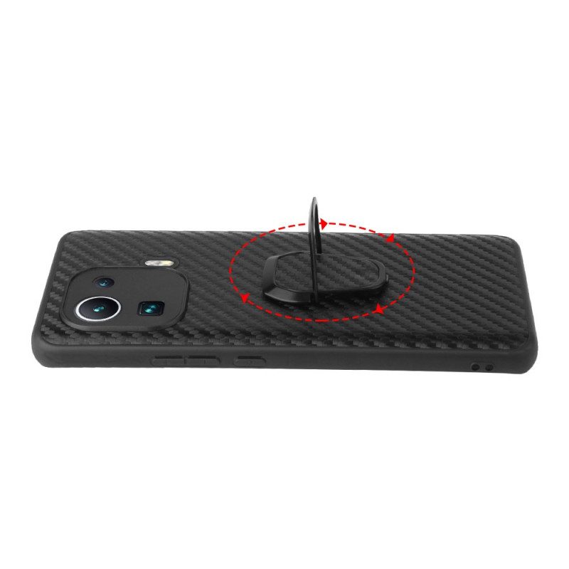 Cover Xiaomi Mi 11 Pro Supporto Anello In Fibra Di Carbonio