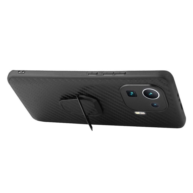 Cover Xiaomi Mi 11 Pro Supporto Anello In Fibra Di Carbonio