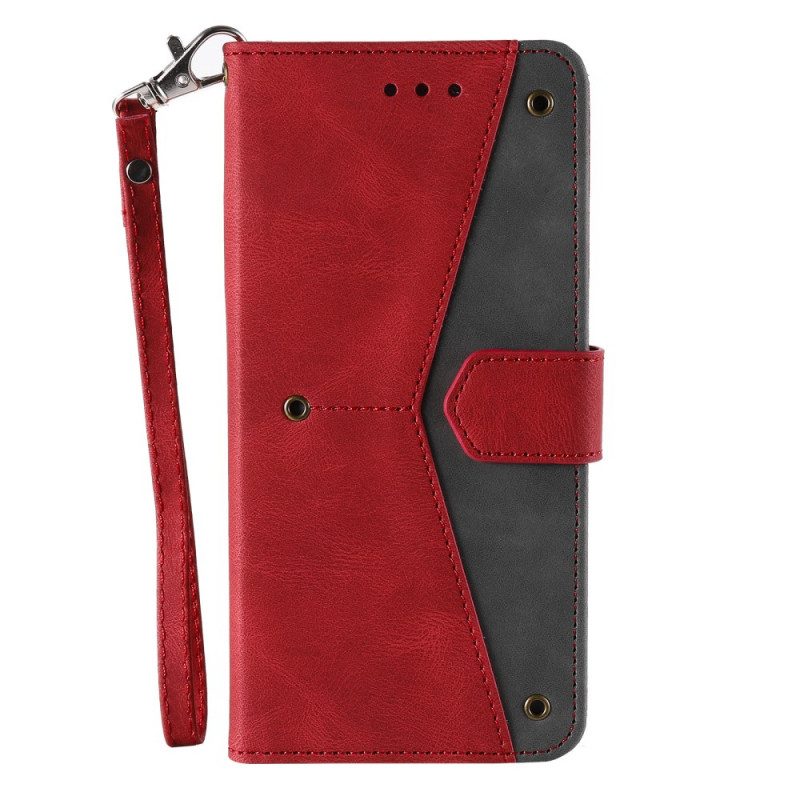 Custodia in pelle Xiaomi Mi 11 Pro Rivetti Bicolore In Ecopelle