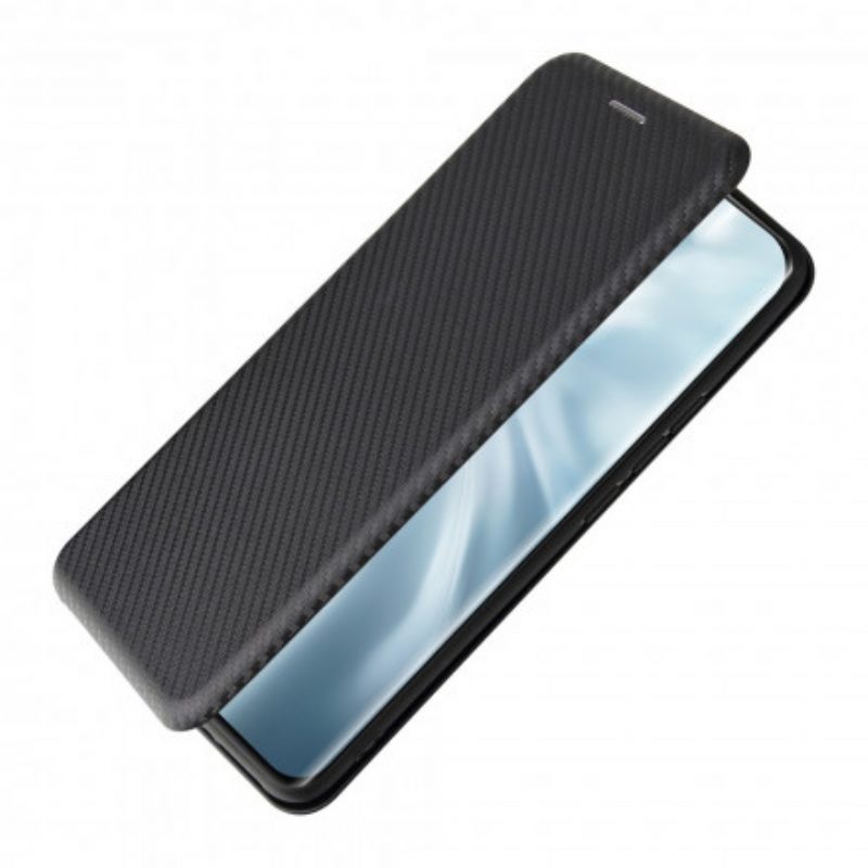 Folio Cover Xiaomi Mi 11 Pro Custodia in pelle Fibra Di Carbonio Con Anello Di Supporto