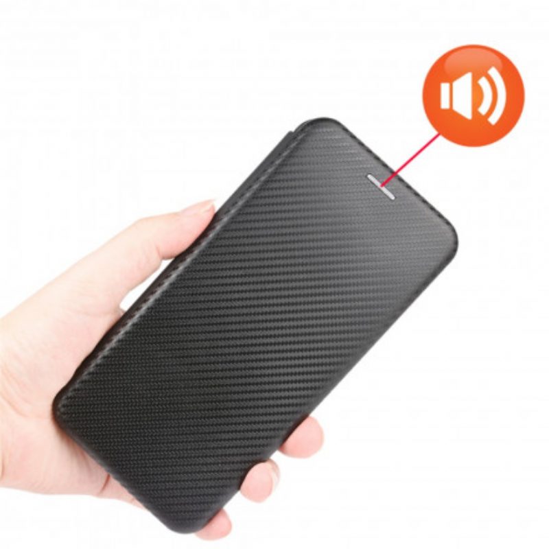 Folio Cover Xiaomi Mi 11 Pro Custodia in pelle Fibra Di Carbonio Con Anello Di Supporto