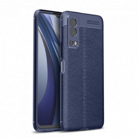Cover Vivo Y72 5G Doppia Linea Litchi Effetto Pelle