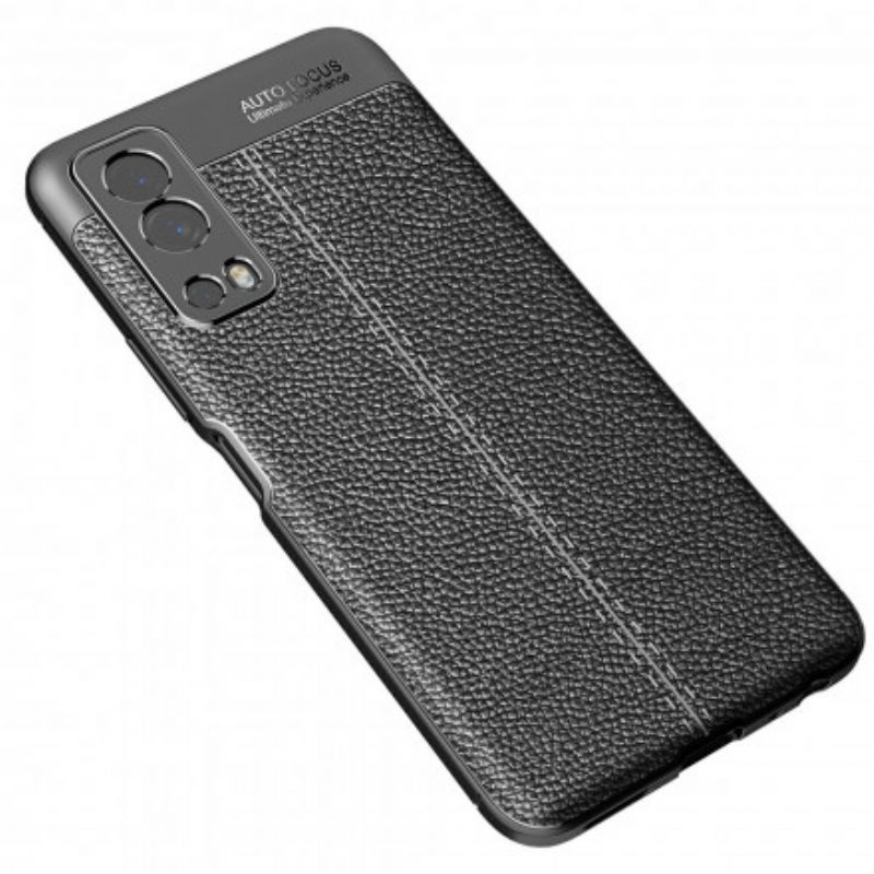 Cover Vivo Y72 5G Doppia Linea Litchi Effetto Pelle
