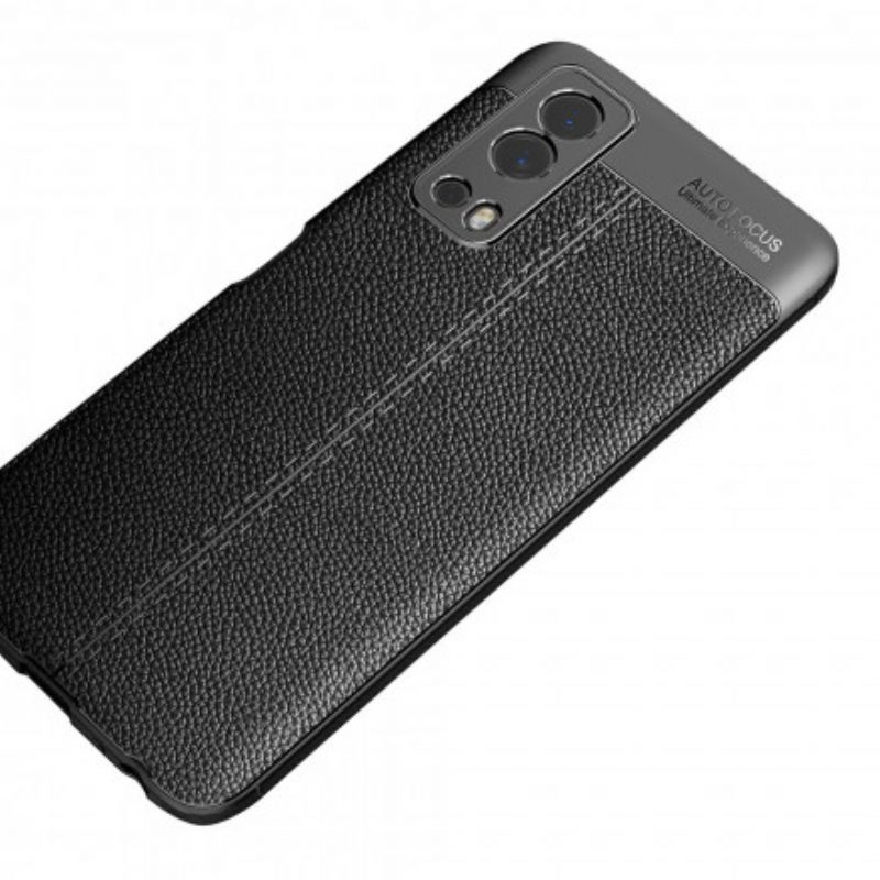Cover Vivo Y72 5G Doppia Linea Litchi Effetto Pelle