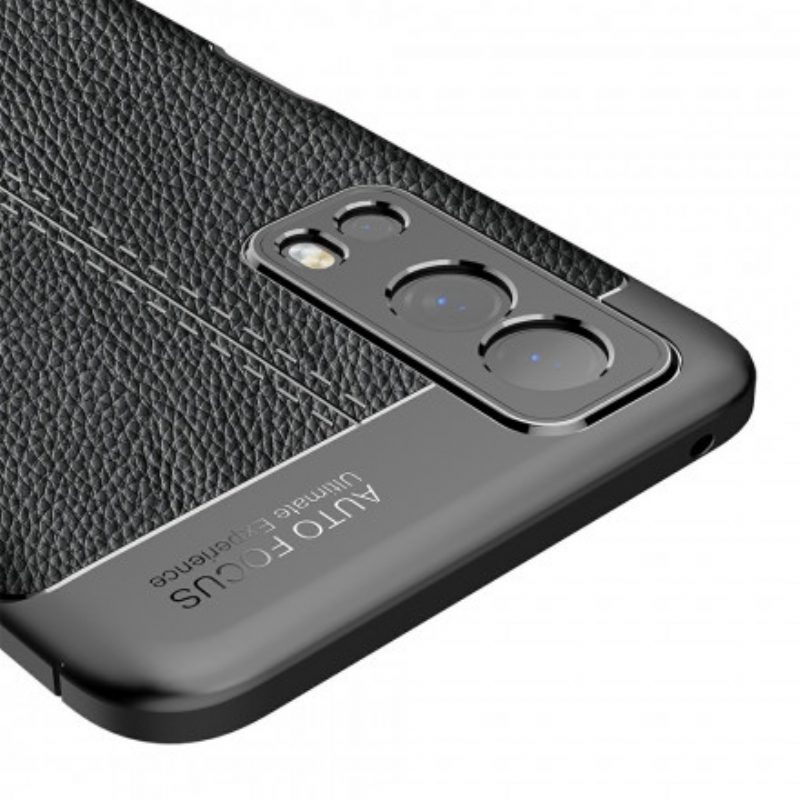 Cover Vivo Y72 5G Doppia Linea Litchi Effetto Pelle