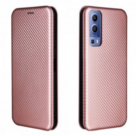 Folio Cover Vivo Y72 5G Custodia in pelle Silicone Colorato Al Carbonio