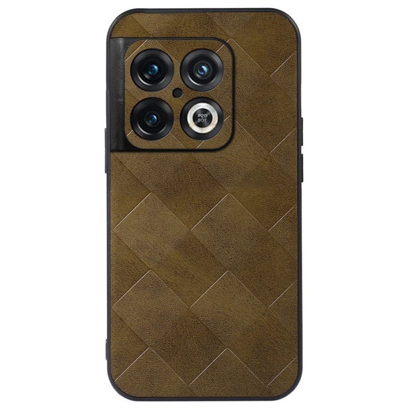 Cover OnePlus 10 Pro 5G Design Intrecciato In Ecopelle