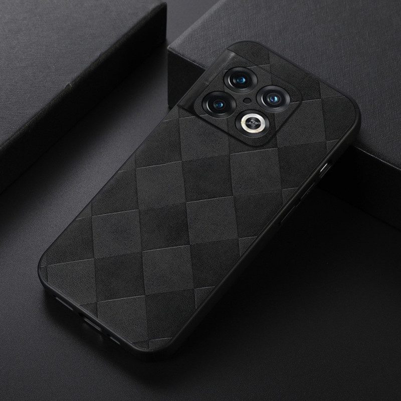 Cover OnePlus 10 Pro 5G Design Intrecciato In Ecopelle