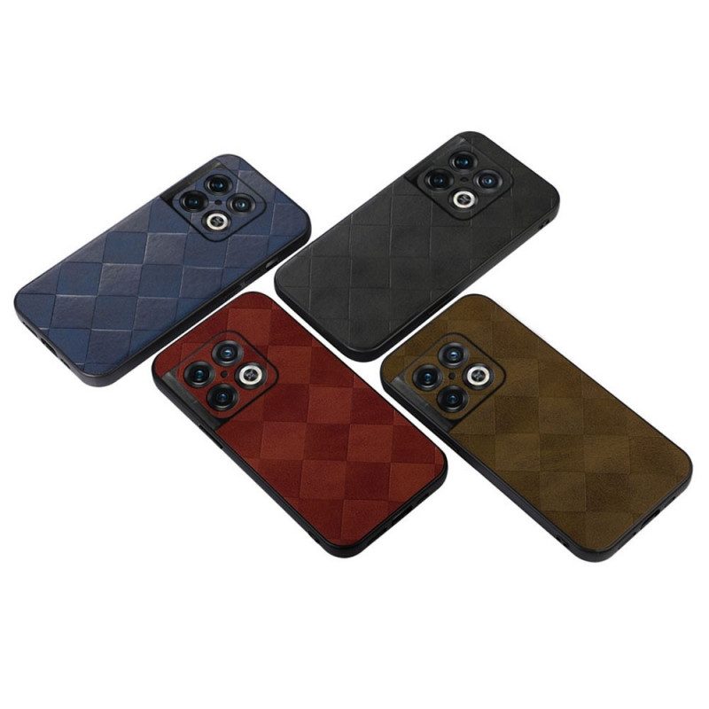 Cover OnePlus 10 Pro 5G Design Intrecciato In Ecopelle