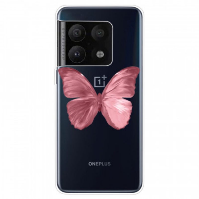 Cover OnePlus 10 Pro 5G Tubo A Farfalla Rosa