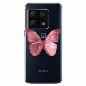 Cover OnePlus 10 Pro 5G Tubo A Farfalla Rosa