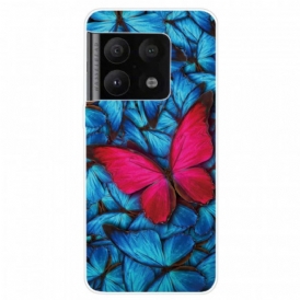Cover OnePlus 10 Pro 5G Tubo Fucsia A Farfalla