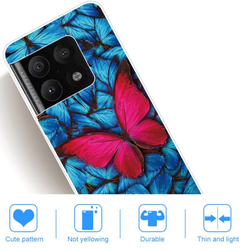 Cover OnePlus 10 Pro 5G Tubo Fucsia A Farfalla
