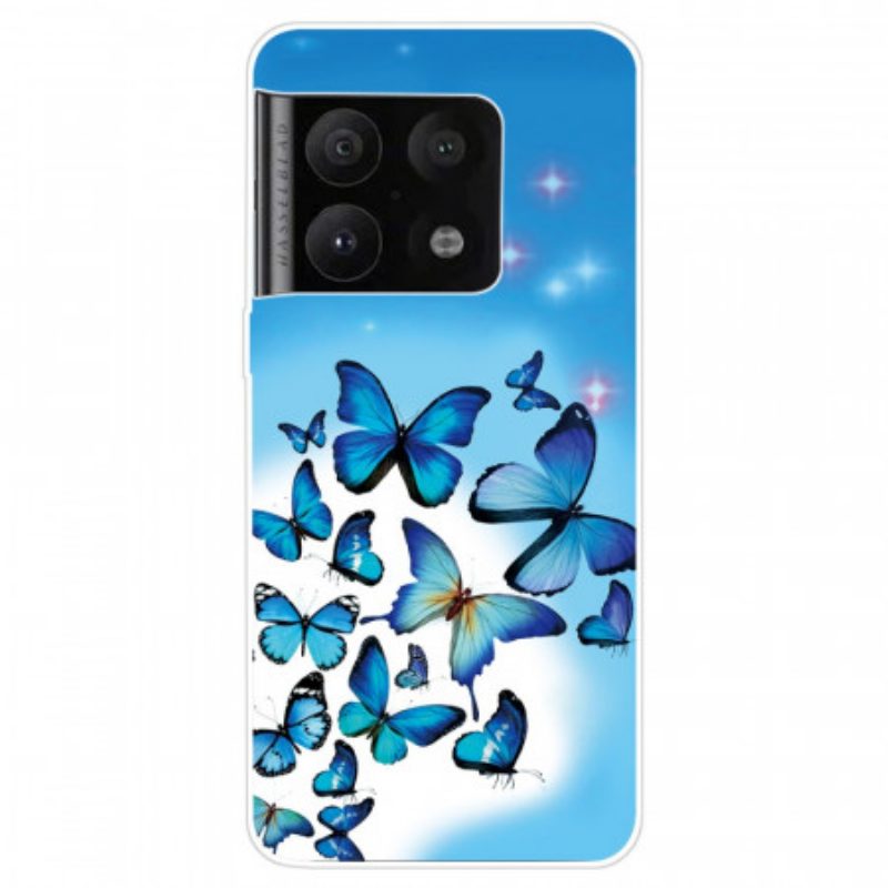 Cover OnePlus 10 Pro 5G Volo Di Farfalle Blu