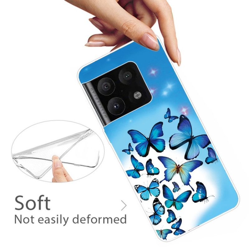 Cover OnePlus 10 Pro 5G Volo Di Farfalle Blu