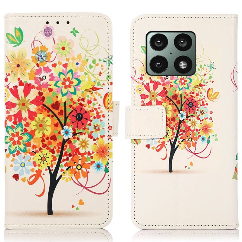 Custodia in pelle OnePlus 10 Pro 5G Albero In Fiore