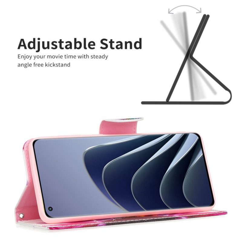 Custodia in pelle OnePlus 10 Pro 5G Fiore Dell'acquerello
