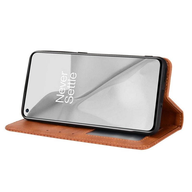 Folio Cover OnePlus 10 Pro 5G Custodia in pelle Effetto Pelle Vintage Stilizzato