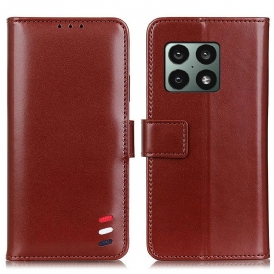 Folio Cover OnePlus 10 Pro 5G Effetto Pelle Tricolore