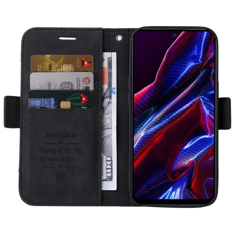 Custodia in pelle Poco X5 5G Betopnice Porta Carte Frontale