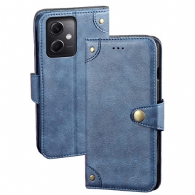 Custodia in pelle Poco X5 5G Bottone Magnetico