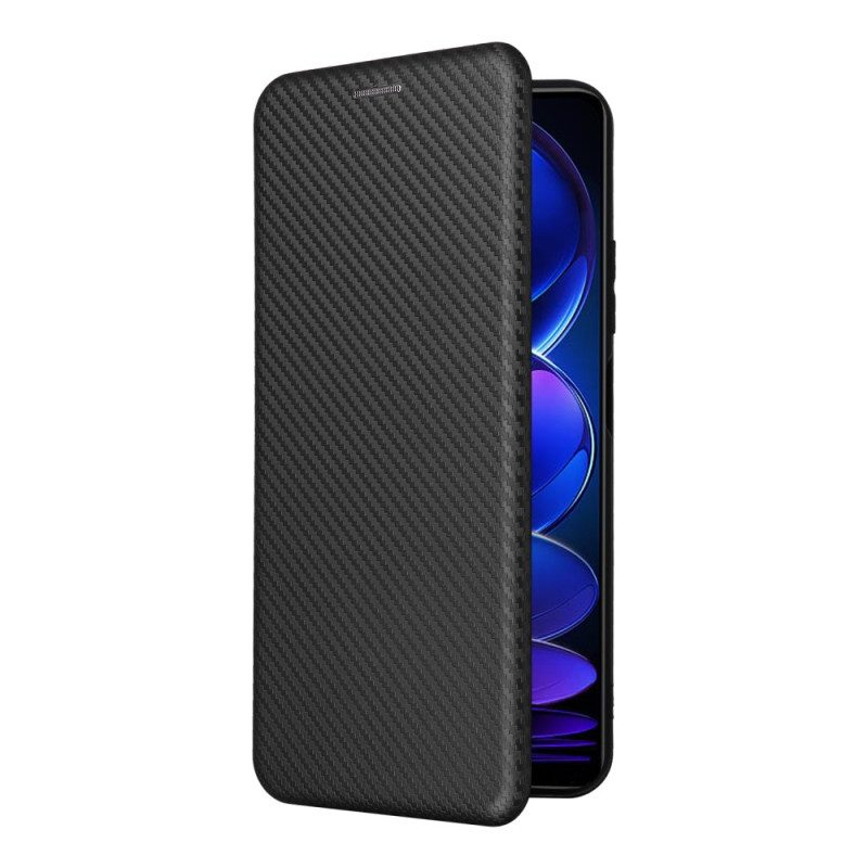 Folio Cover Poco X5 5G Custodia in pelle Fibra Di Carbonio