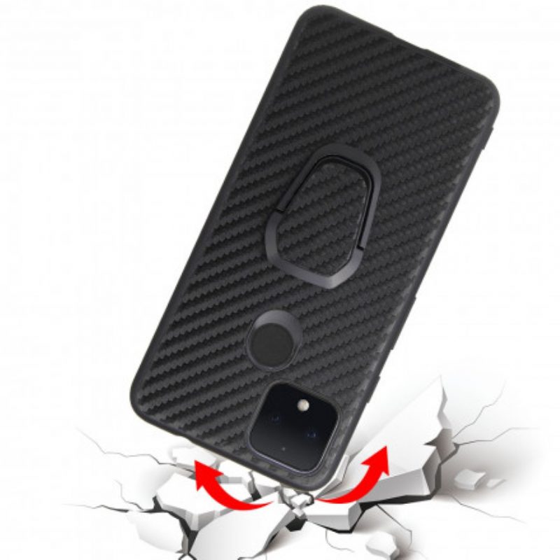 Cover Google Pixel 4A 5G Supporto Anello In Fibra Di Carbonio