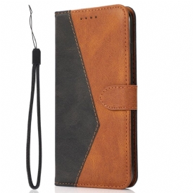 Custodia in pelle Xiaomi 13 Lite Cinturino Bicolore