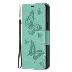 Custodia in pelle Xiaomi 13 Lite Farfalle Stampate Strappy