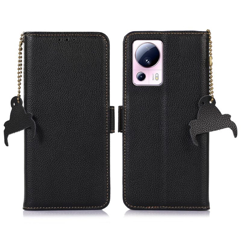 Custodia in pelle Xiaomi 13 Lite Protezione Rfid In Vera Pelle