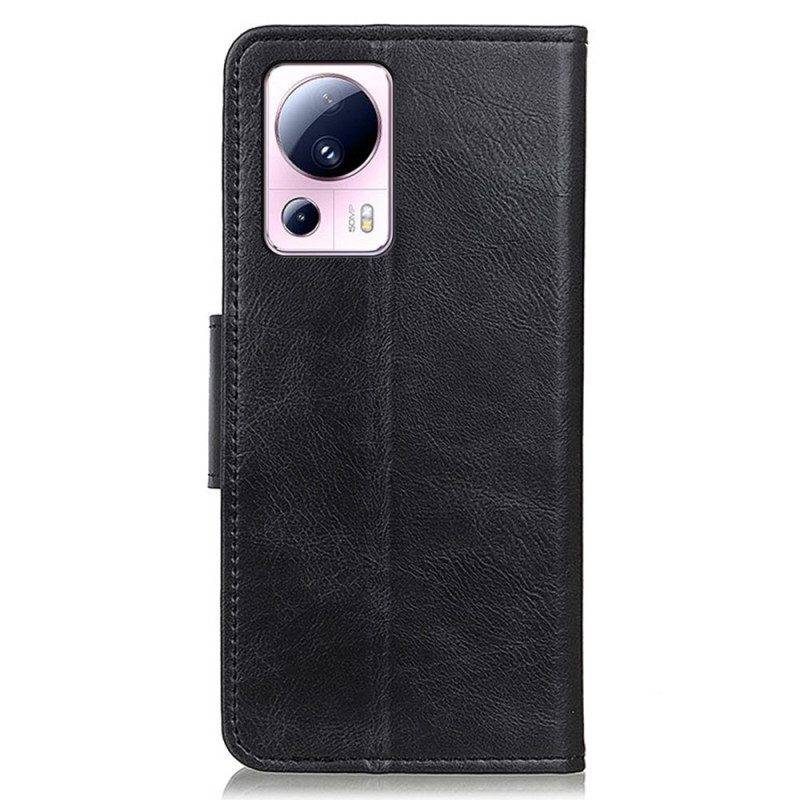 Folio Cover Xiaomi 13 Lite Chiusura In Pelle Stile Reversibile