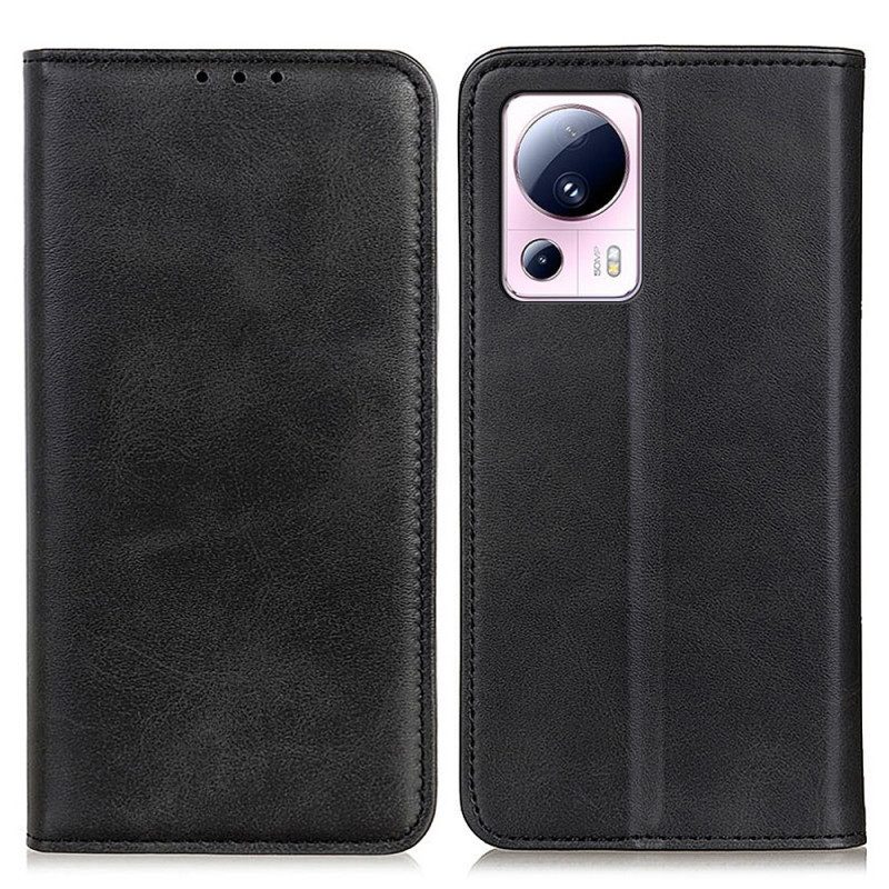 Folio Cover Xiaomi 13 Lite Custodia in pelle Cuoio Spaccato
