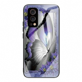 Cover OnePlus Nord 2 5G Vetro Temperato Farfalla Viola