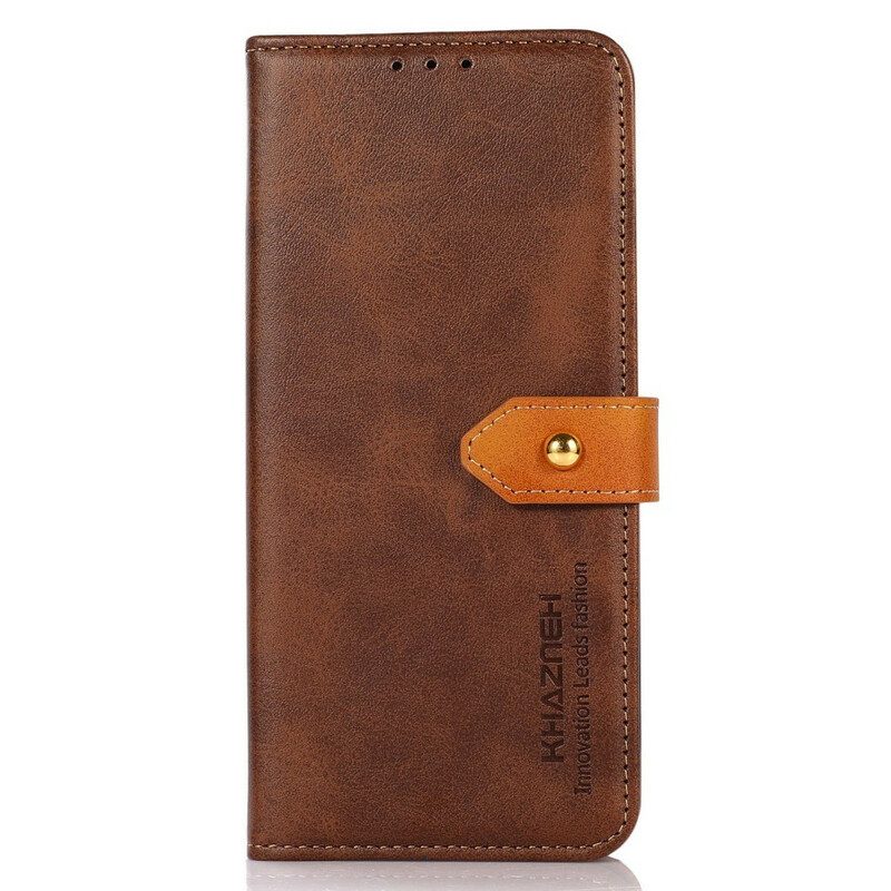 Custodia in pelle OnePlus Nord 2 5G Chiusura Dorata Bicolore Khazneh