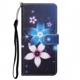 Custodia in pelle OnePlus Nord 2 5G Cinturino Lunare Fiori