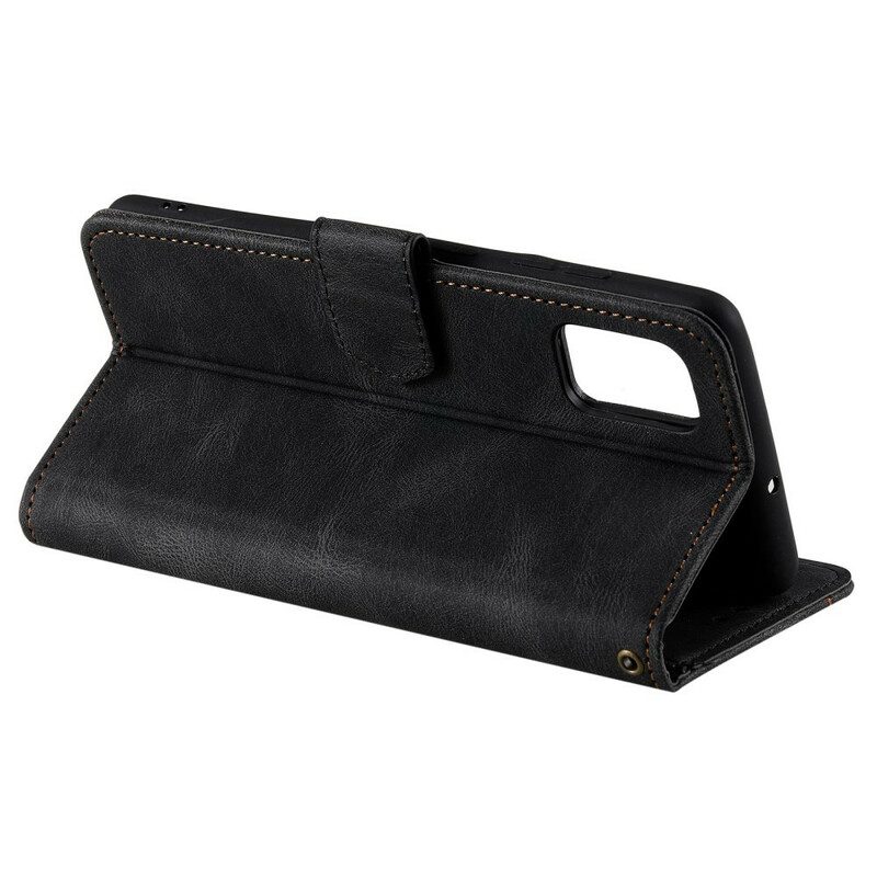 Custodia in pelle OnePlus Nord 2 5G Cuciture A Contatto Con La Pelle