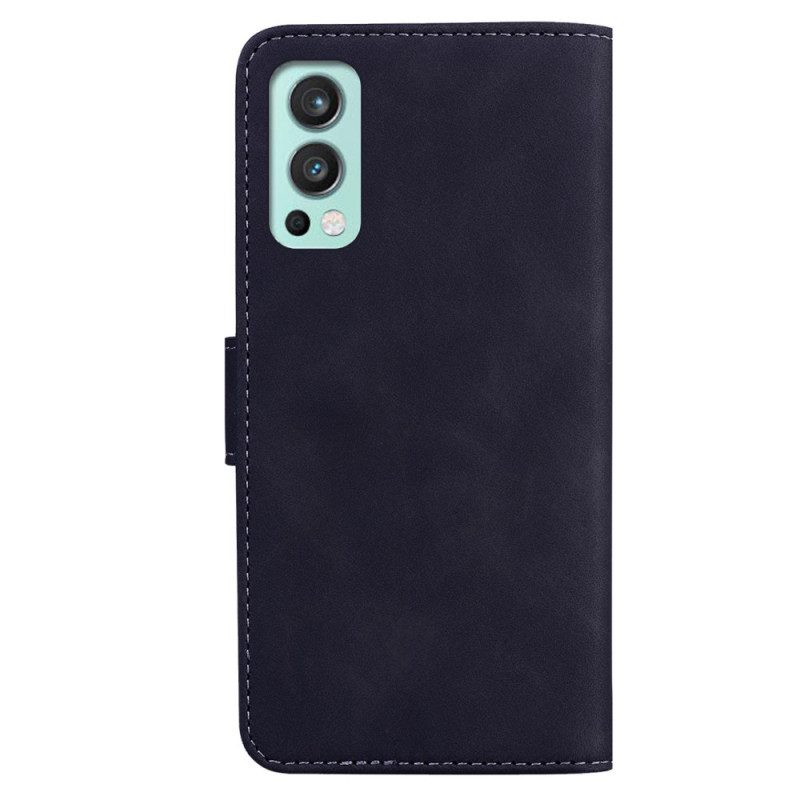 Custodia in pelle OnePlus Nord 2 5G Farfalla Dal Tocco Di Pelle