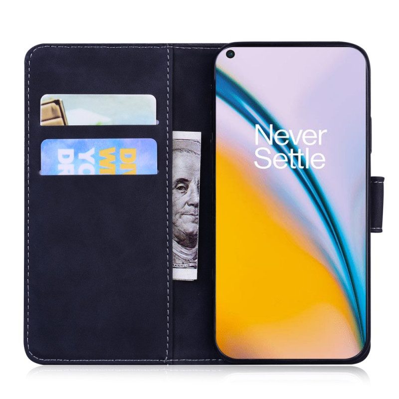 Custodia in pelle OnePlus Nord 2 5G Farfalla Dal Tocco Di Pelle