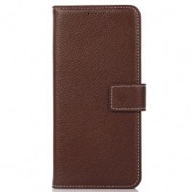 Custodia in pelle OnePlus Nord 2 5G Litchi In Pelle Con Cuciture