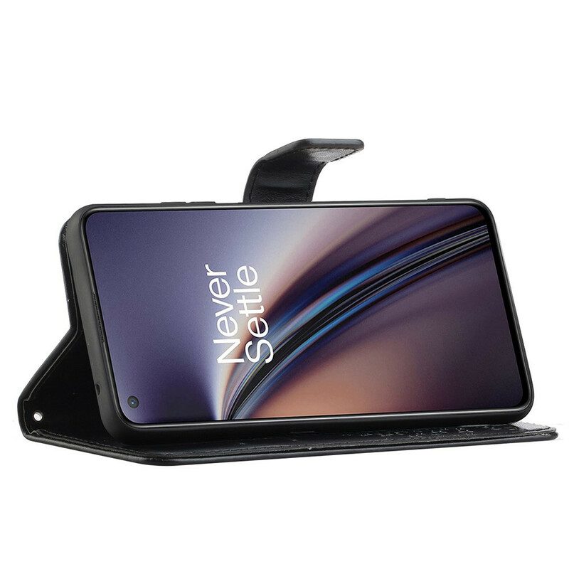 Custodia in pelle OnePlus Nord 2 5G Perizoma Albero E Gufi